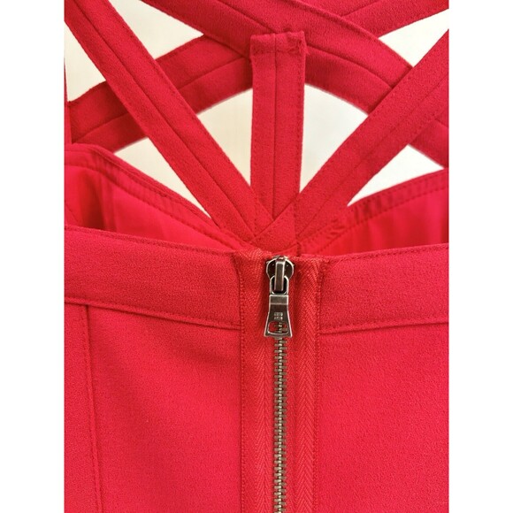 BCBG MAXAZRIA Red Yasminka Corset A-Line Fit & Flare Party Dress Size 0 - Picture 5 of 10